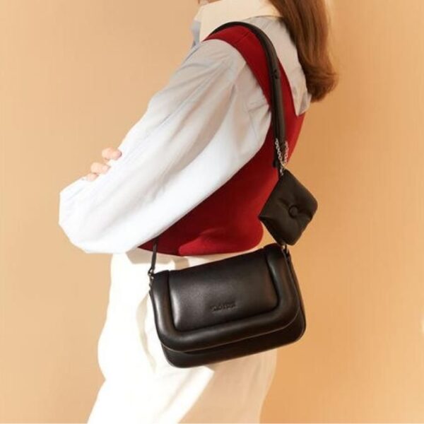 Designer Fashion Leather Shoulder Bag - Image 7