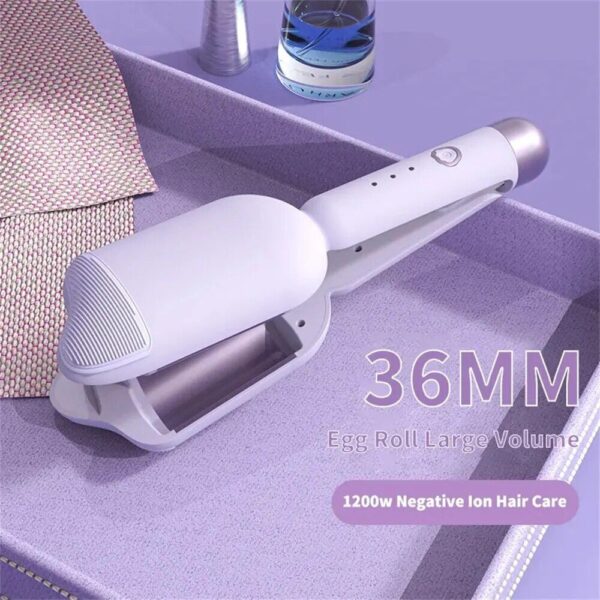 Chic 36mm Wavy Hair Curling Wand - Versatile Egg Roll Wave Styler for All Hair Types - Image 3