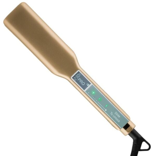 Gold Titanium Professional Flat Iron with Touch Screen & Wide Plates - Image 3