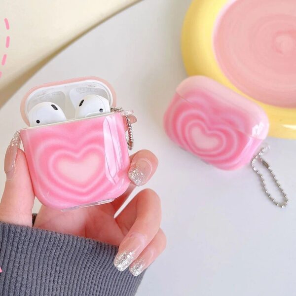 Korean Pink Hearts AirPods Case - Image 2