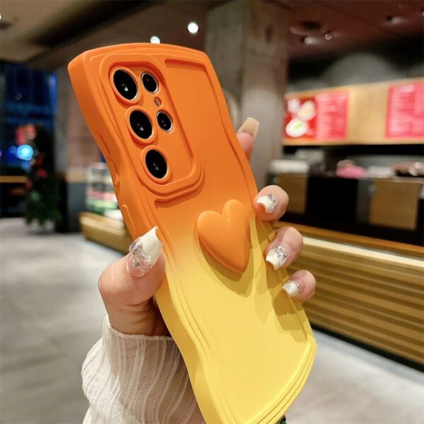 Gradient Love Wave Protective Case with Wrist Strap for Samsung Galaxy Series - Image 5