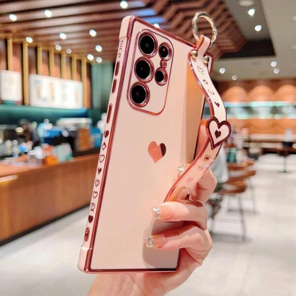 Luxury Heart Wrist Strap Samsung Case - Image 5