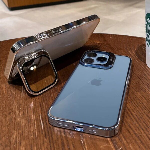 Clear Shockproof Cover with Invisible Glass Camera Lens Stand - Image 5