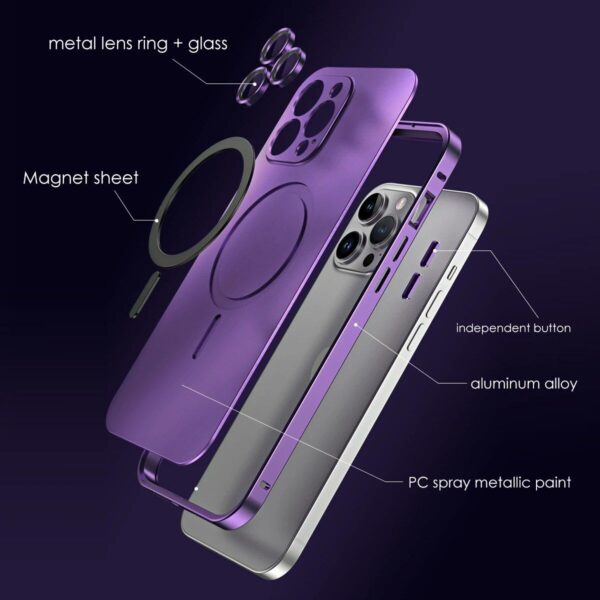 Ultra-Protective Magnetic Metal Frame Case for iPhone - Image 3