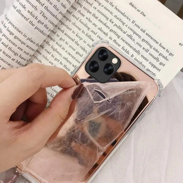 Luxury Mirror TPU Shockproof Phone Case for Various iPhone Models - Image 3