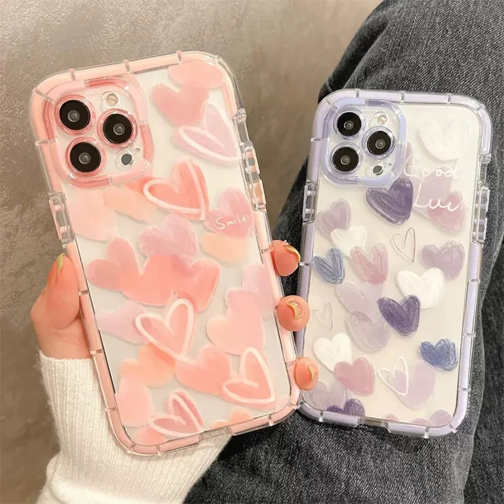 Love Heart Transparent Phone Case for Various Samsung Models - Image 2