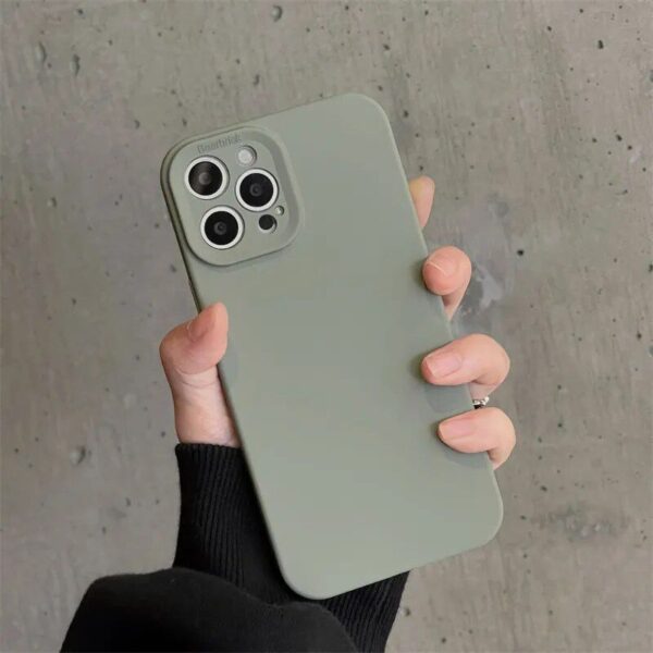 Shockproof Green Silicone TPU Phone Case for iPhone 14 13 12 11 Pro Max - Soft Full-Lens Protection - Image 5