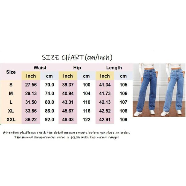 Women's Stretch Straight Leg Jeans - Fashionable Slim Fit Denim - Image 7