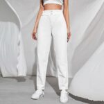 Chic High Waist Plus Size Jeans - Comfort Stretch Vintage White