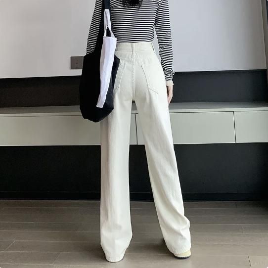 High Waist Y2K Wide Leg Denim - Casual Autumn/Winter Women's Jeans - Image 5