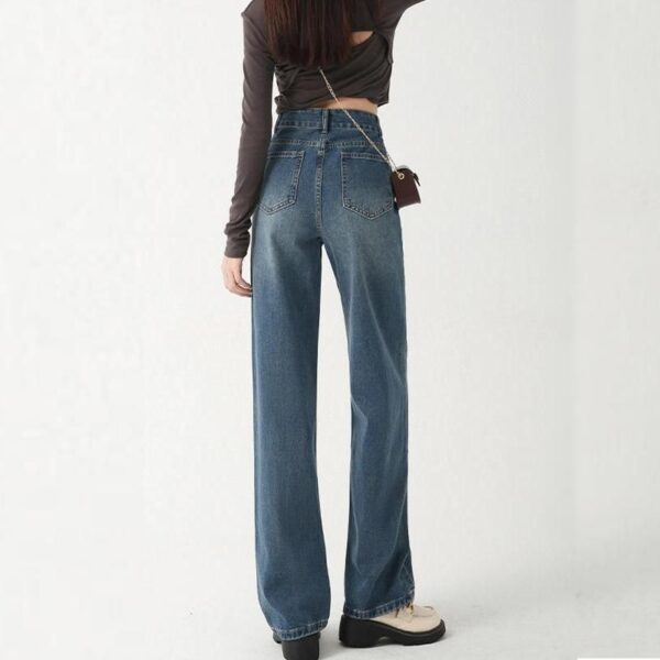 High Waisted Wide Leg Jeans - Vintage Y2K Baggy Streetwear Denim - Image 4