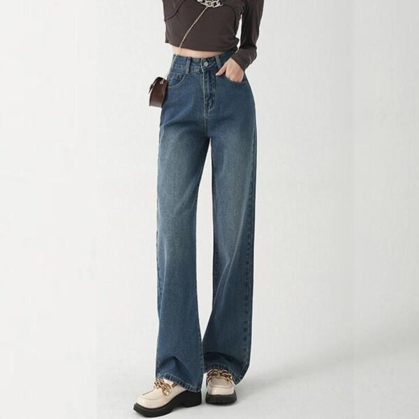 High Waisted Wide Leg Jeans - Vintage Y2K Baggy Streetwear Denim - Image 5
