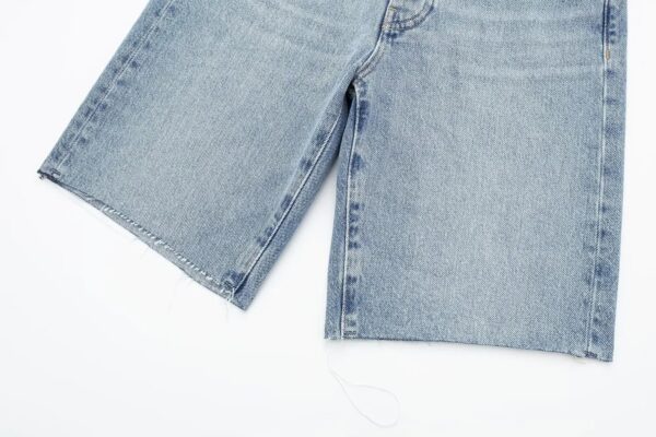 Summer Blue High-Waist Zipper Fly Denim Shorts - Casual & Chic - Image 4
