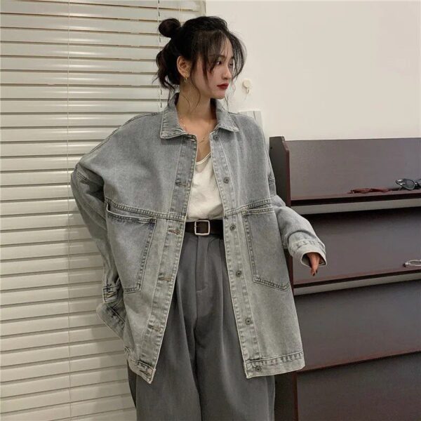 2023 Retro Chic Denim Jacket - Women's Loose Fit Cardigan Top - Image 3