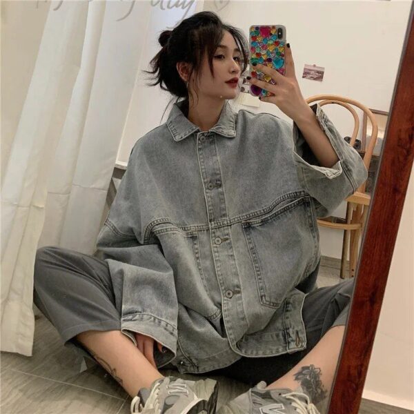 2023 Retro Chic Denim Jacket - Women's Loose Fit Cardigan Top - Image 5