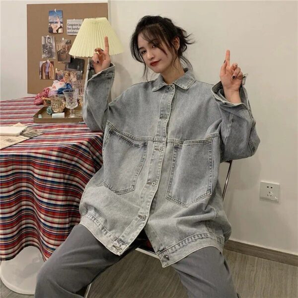 2023 Retro Chic Denim Jacket - Women's Loose Fit Cardigan Top - Image 6