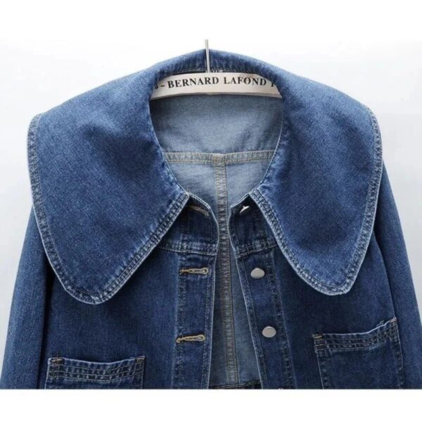 Chic Denim Jacket - Women's Casual Slim-Fit Jean Coat - Image 6