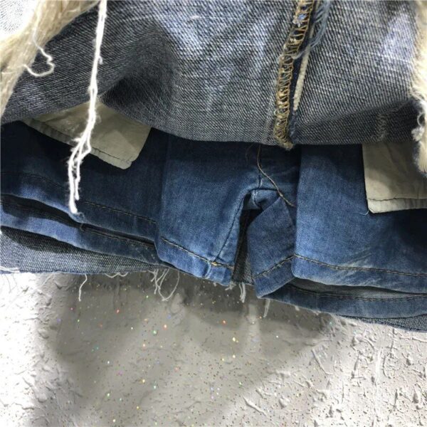 High Waist Ripped Denim Mini Skirt - Raw Edge Sexy A-Line for Spring/Summer 2023 - Image 4