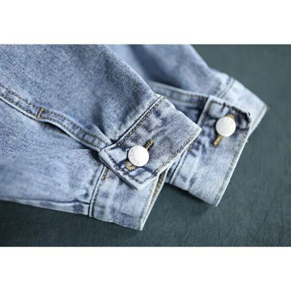 Chic Hooded Denim Jacket - Women's Casual Spring Outerwear - Image 7