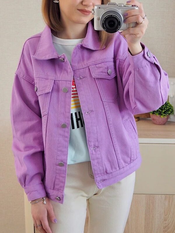 Chic Spring Denim Jacket - Women's Casual Cotton Outerwear S-3XL - Image 3
