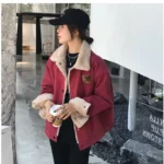 Vintage Plush Winter Denim Jackets Women