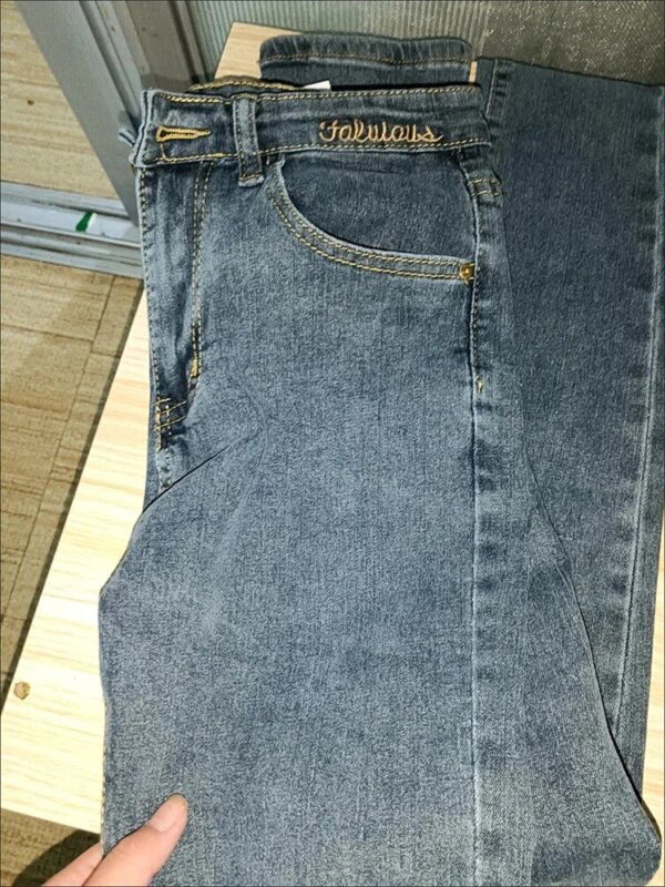 High Waist Skinny Ankle Jeans - Stretch Denim Embroidery Pencil Pants for Women - Image 7